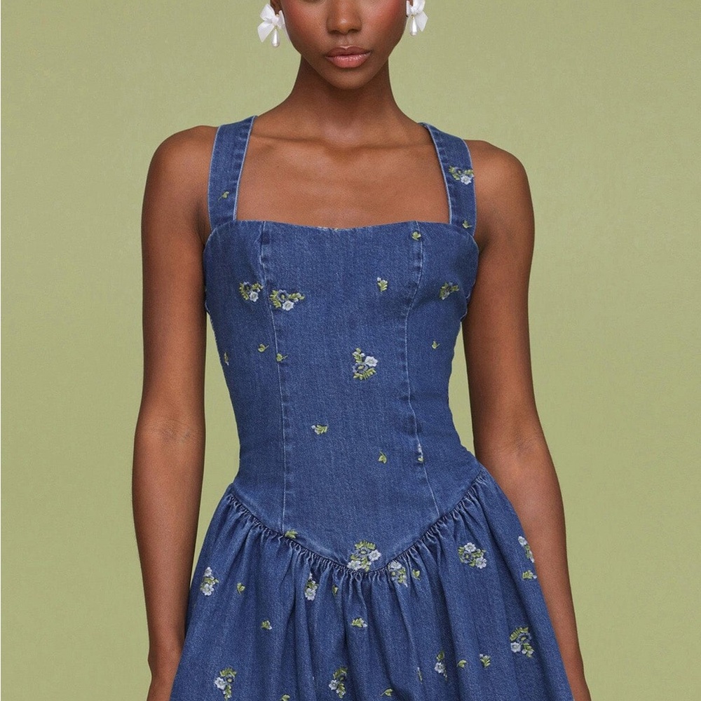 Avec Les Filles Blue Denim Dress